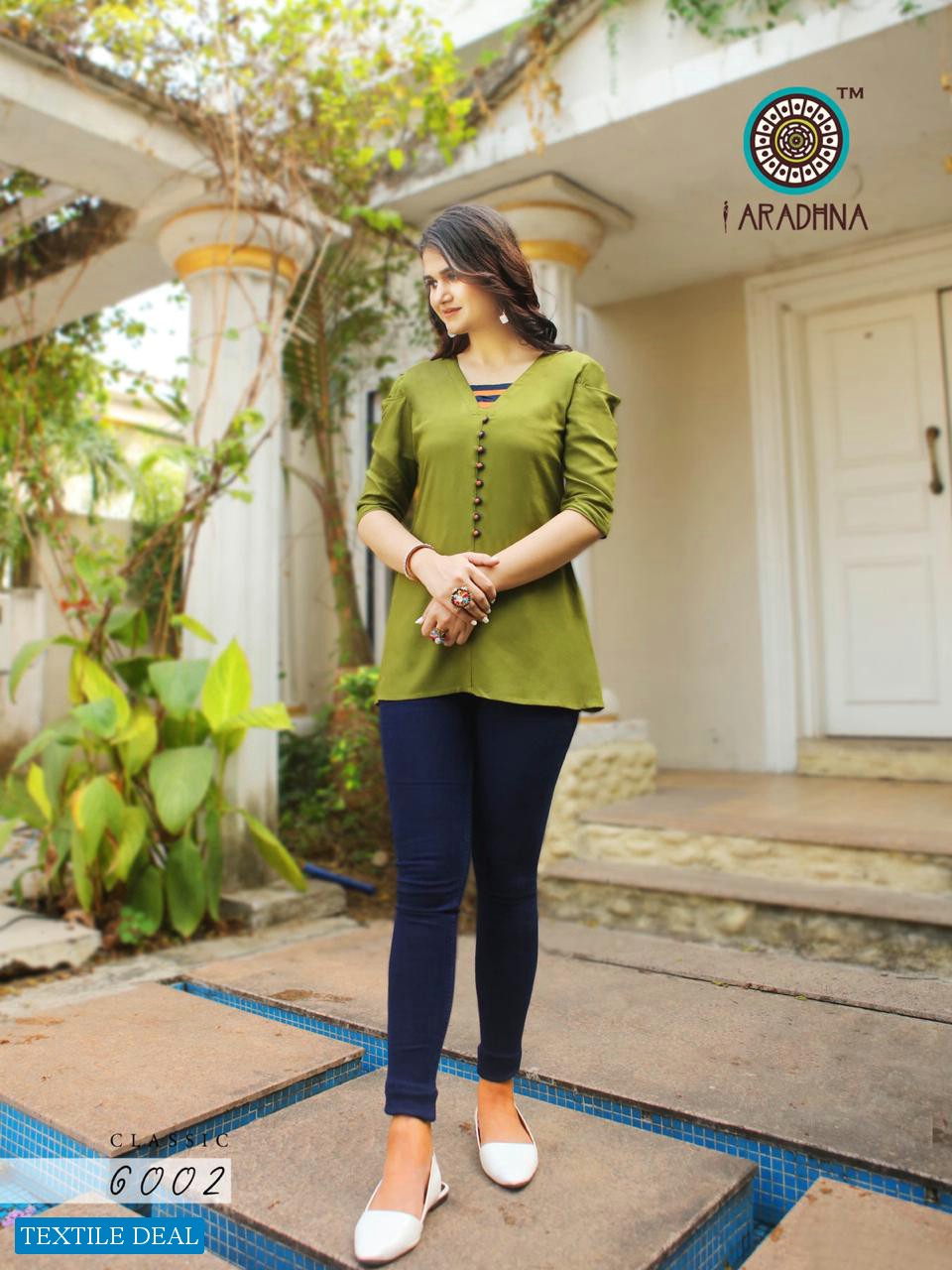 Aaradhna Classic Vol-6 Wholesale Full Stitch Reyon Kurtis
