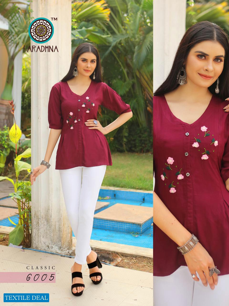Aaradhna Classic Vol-6 Wholesale Full Stitch Reyon Kurtis