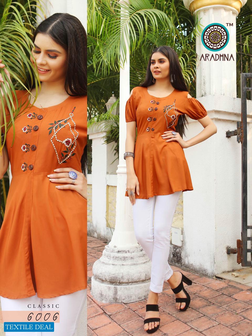 Aaradhna Classic Vol-6 Wholesale Full Stitch Reyon Kurtis