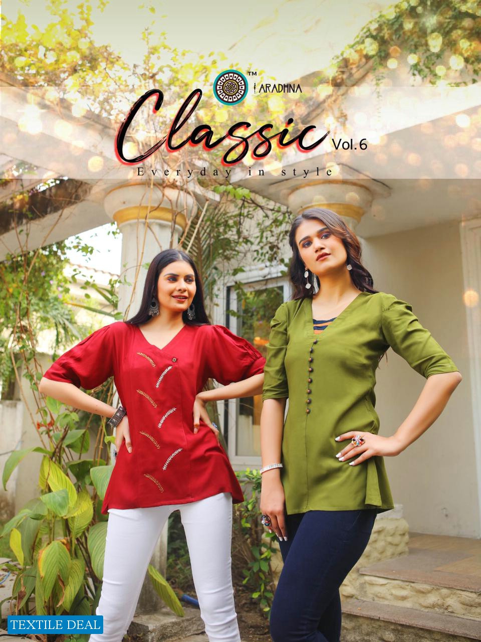 Aaradhna Classic Vol-6 Wholesale Full Stitch Reyon Kurtis