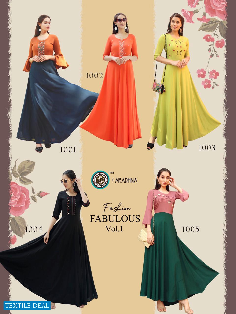 Aaradhna Fashion Fabulous Vol-1 Wholesale Long Gown Catalog