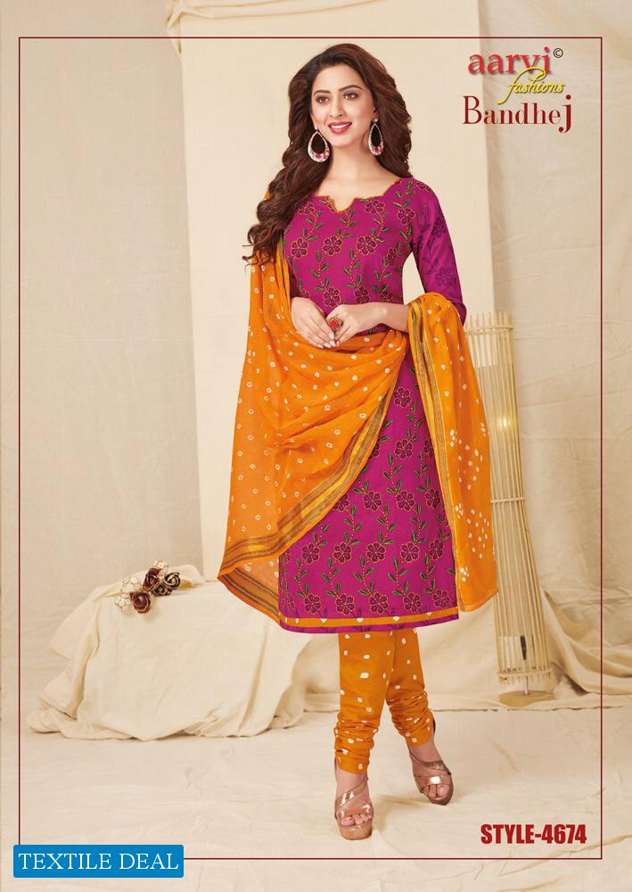 Aarvi Bandhej vol-4 Wholesaler Dress Material