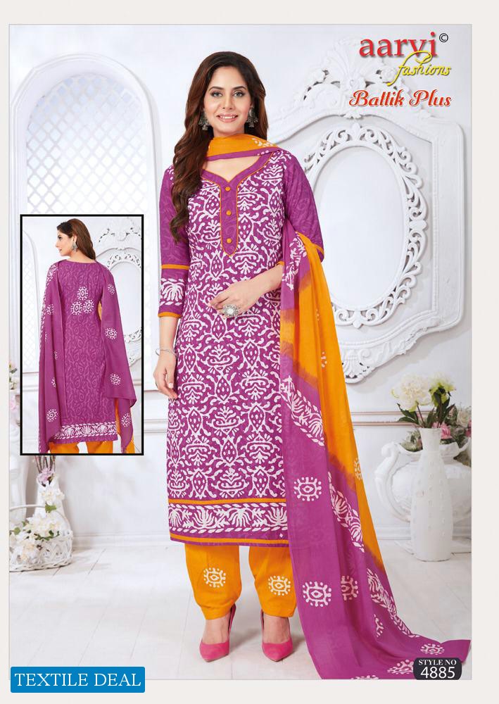 Aarvi Batik Plus Vol-1 Wholesale Printed bandhani Dress