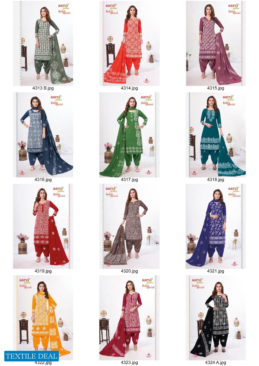Aarvi Batik Special Vol-14 Wholesale printed Dress Material