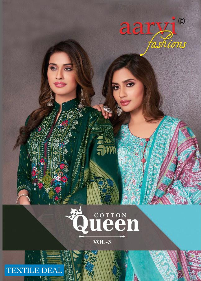 Aarvi Cotton Queen Vol-3 Wholesale printed Dress Material