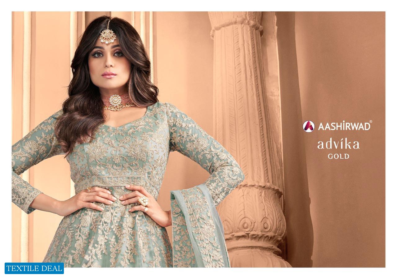 Aashirwad Advika Gold Wholesale Festive Designer Dress