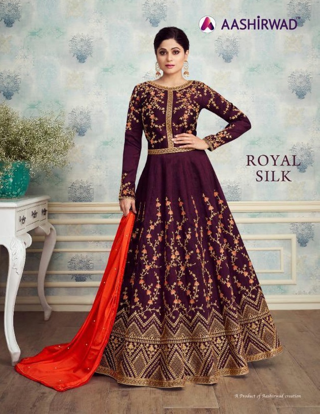 Aashirwad Royal Silk Wholesale Anarkali Salwar Suits