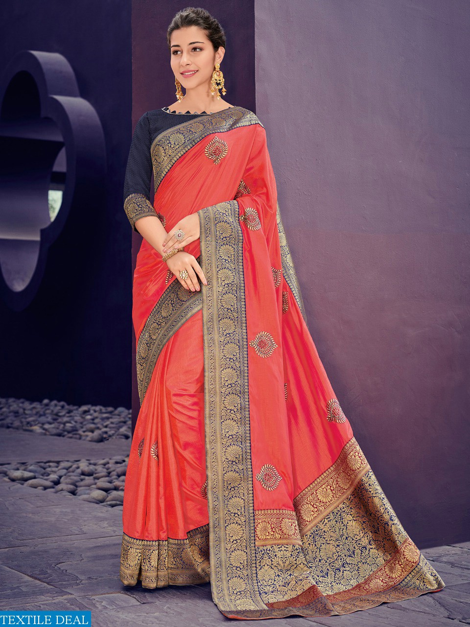 Aasvaa Gitanjali Wholesale Silk Embroidered Saree Blouse