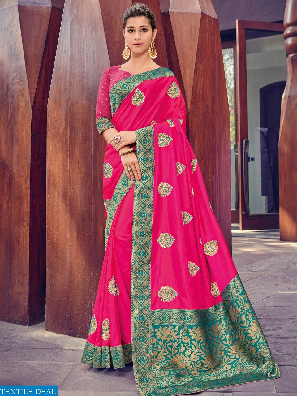 Aasvaa Gitanjali Wholesale Silk Embroidered Saree Blouse