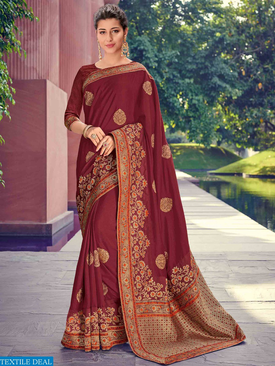 Aasvaa Gitanjali Wholesale Silk Embroidered Saree Blouse