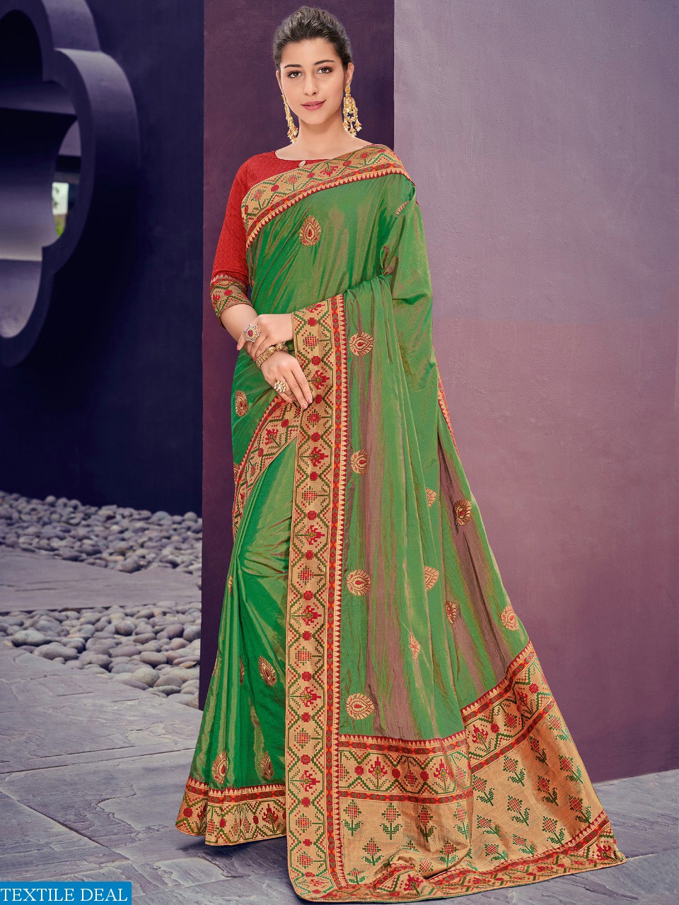 Aasvaa Gitanjali Wholesale Silk Embroidered Saree Blouse