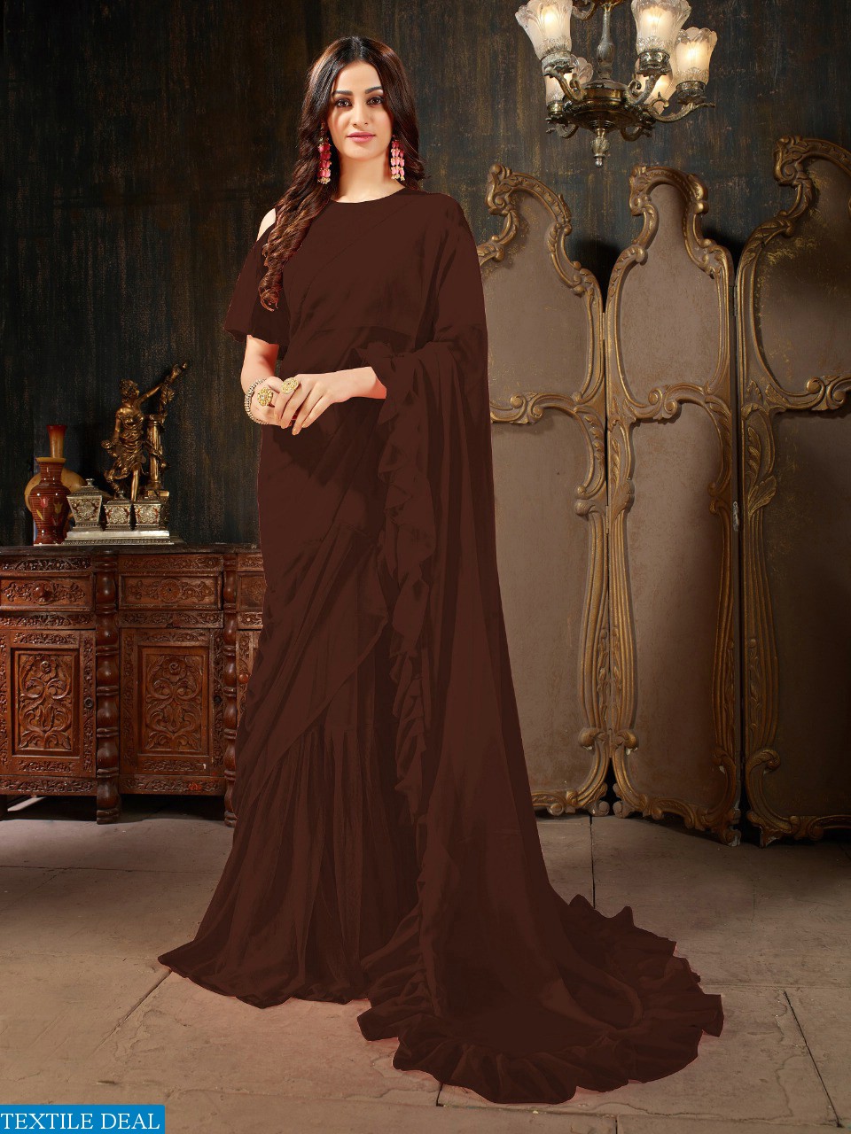 Aasvaa Roohi Ruffle Saree Vol-4 Wholesaler Sarees