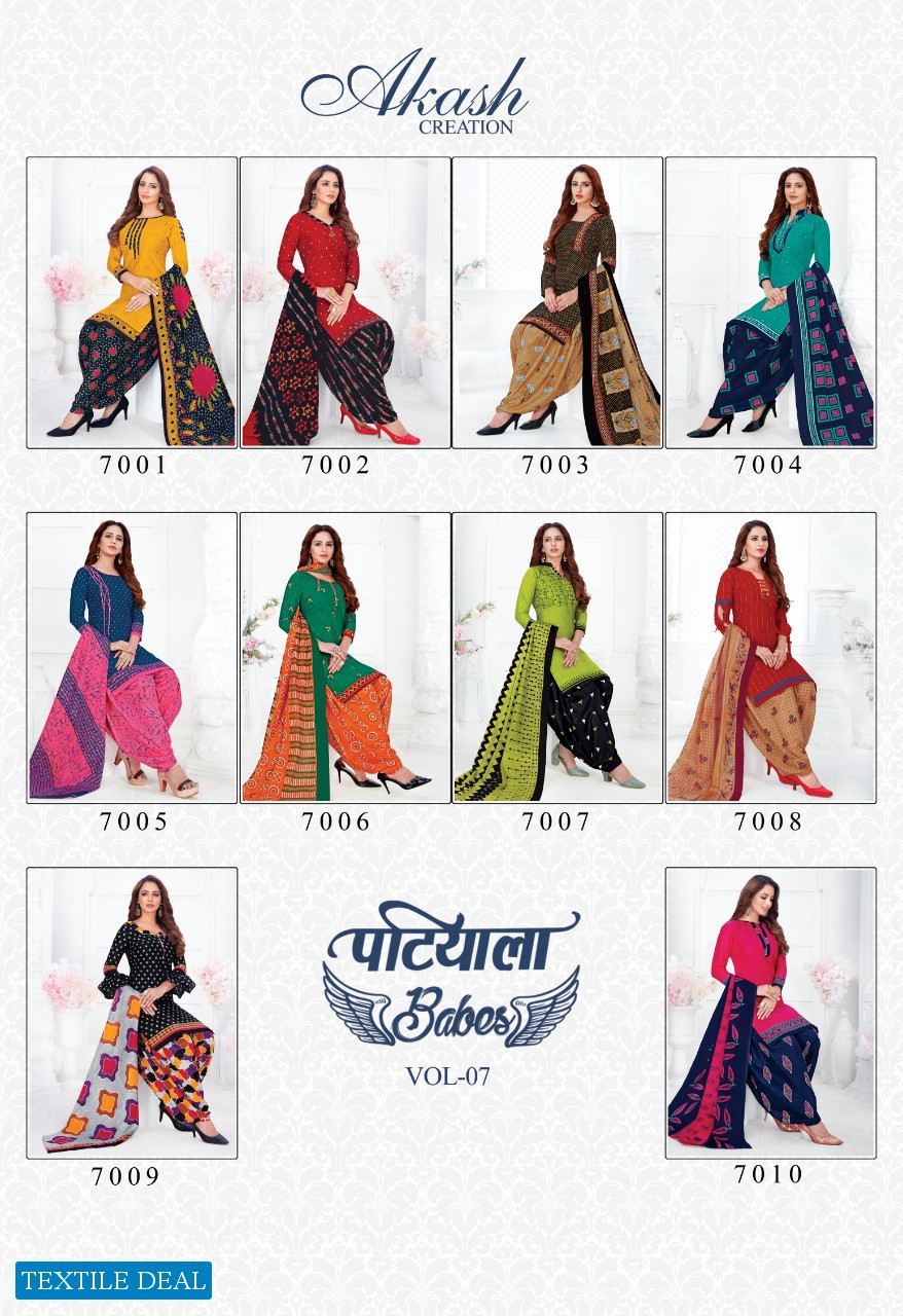 Akash Patiyala Babes Vol-7 Wholesale Shopping Printed Dress Material