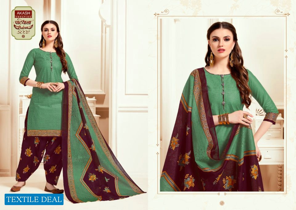 Akash Patiyala babes Vol-5 Online Shopping Patiyala Printed Dress Material