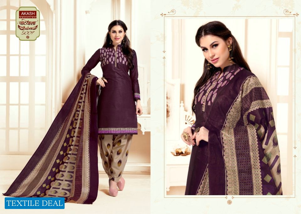 Akash Patiyala babes Vol-5 Online Shopping Patiyala Printed Dress Material