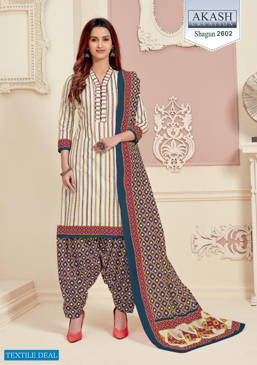 Akash Shagun Vol-26 Wholesale Cotton Printed Dress Material
