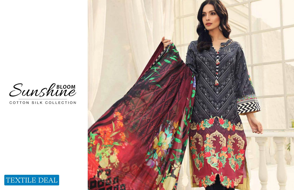 Al Zohaib Sunshine Bloom Wholesale Cotton Silk Pakistani Dress Material