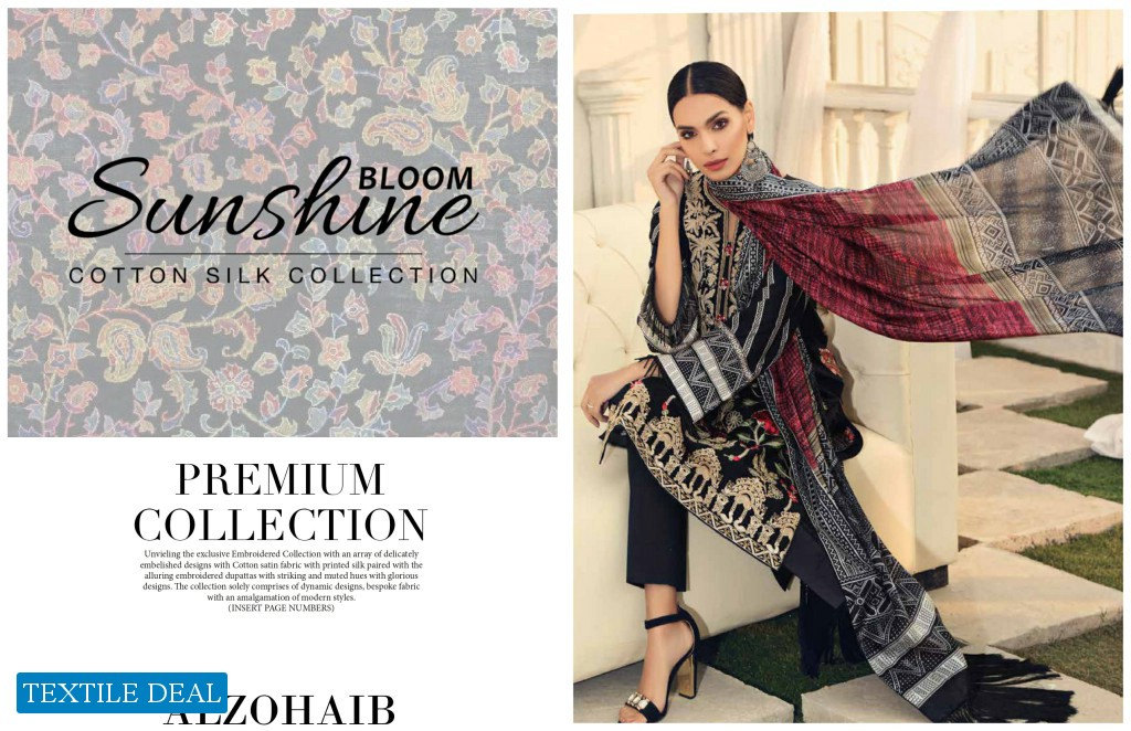 Al Zohaib Sunshine Bloom Wholesale Cotton Silk Pakistani Dress Material