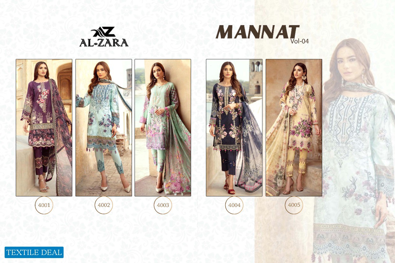 Al-zara Mannat Vol-4 Wholesale Pakistani Concept Dress
