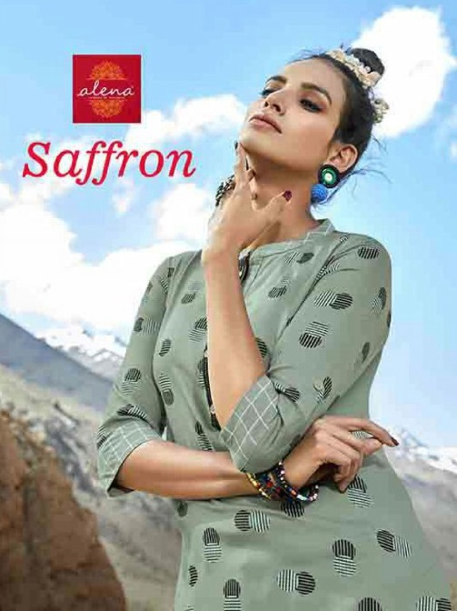 Alena Saffron Wholesale Ready Made Long Kurtis