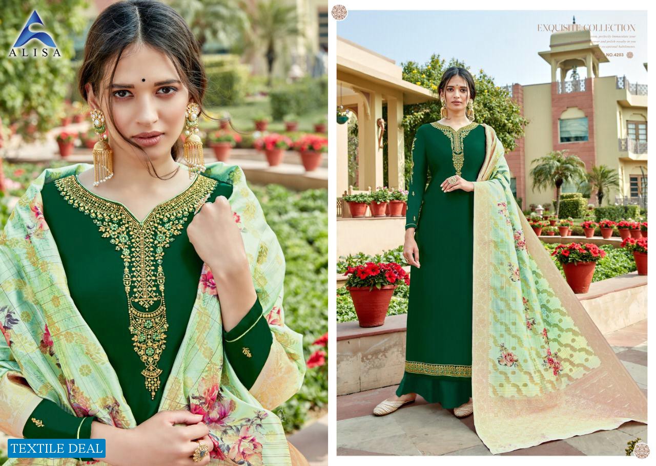 Alisa Suhan Vol-4 Wholesale Shopping Jacquard Dupatta Salwar Kameez