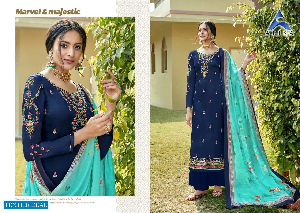 Alisa Suzen Wholesale Embroidered Straight Salwar Kameez