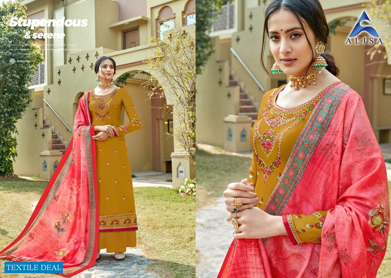 Alisa Suzen Wholesale Embroidered Straight Salwar Kameez