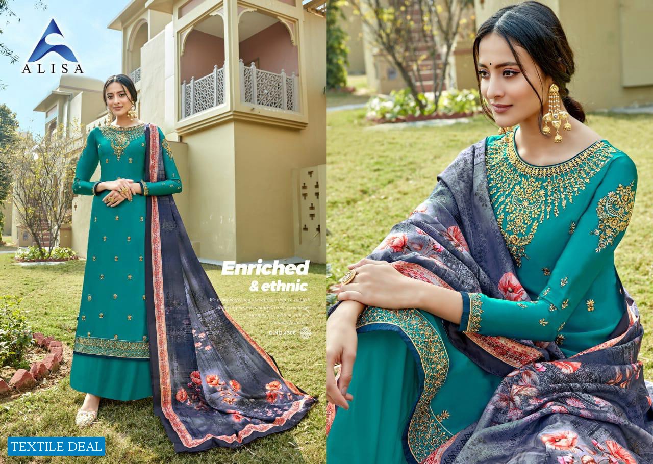 Alisa Suzen Wholesale Embroidered Straight Salwar Kameez