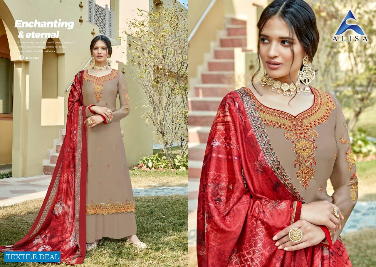 Alisa Suzen Wholesale Embroidered Straight Salwar Kameez