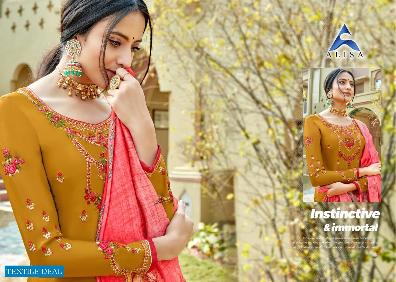 Alisa Suzen Wholesale Embroidered Straight Salwar Kameez