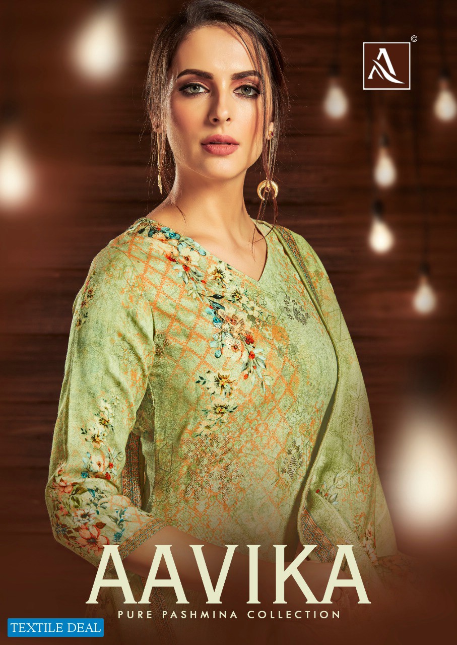 Alok Aavika Pure Pashmina Jacquard Dress material Wholesaler