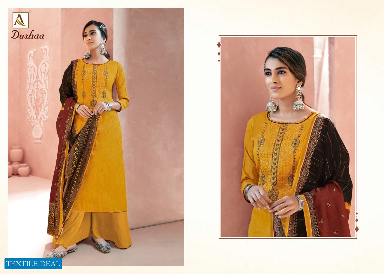 Alok Dushaa Wholesale Zam Self Print Dress Material