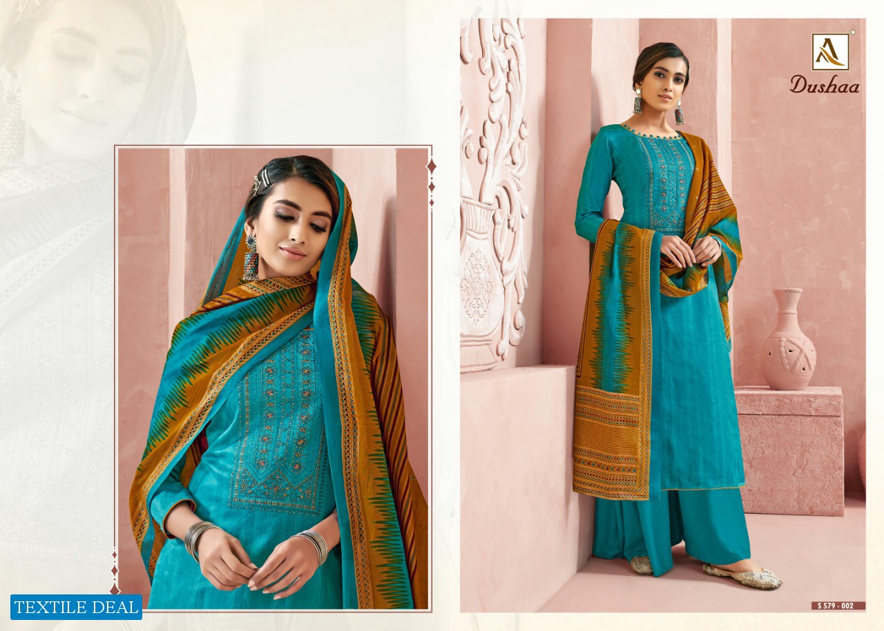 Alok Dushaa Wholesale Zam Self Print Dress Material