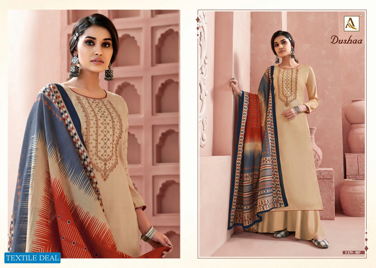 Alok Dushaa Wholesale Zam Self Print Dress Material