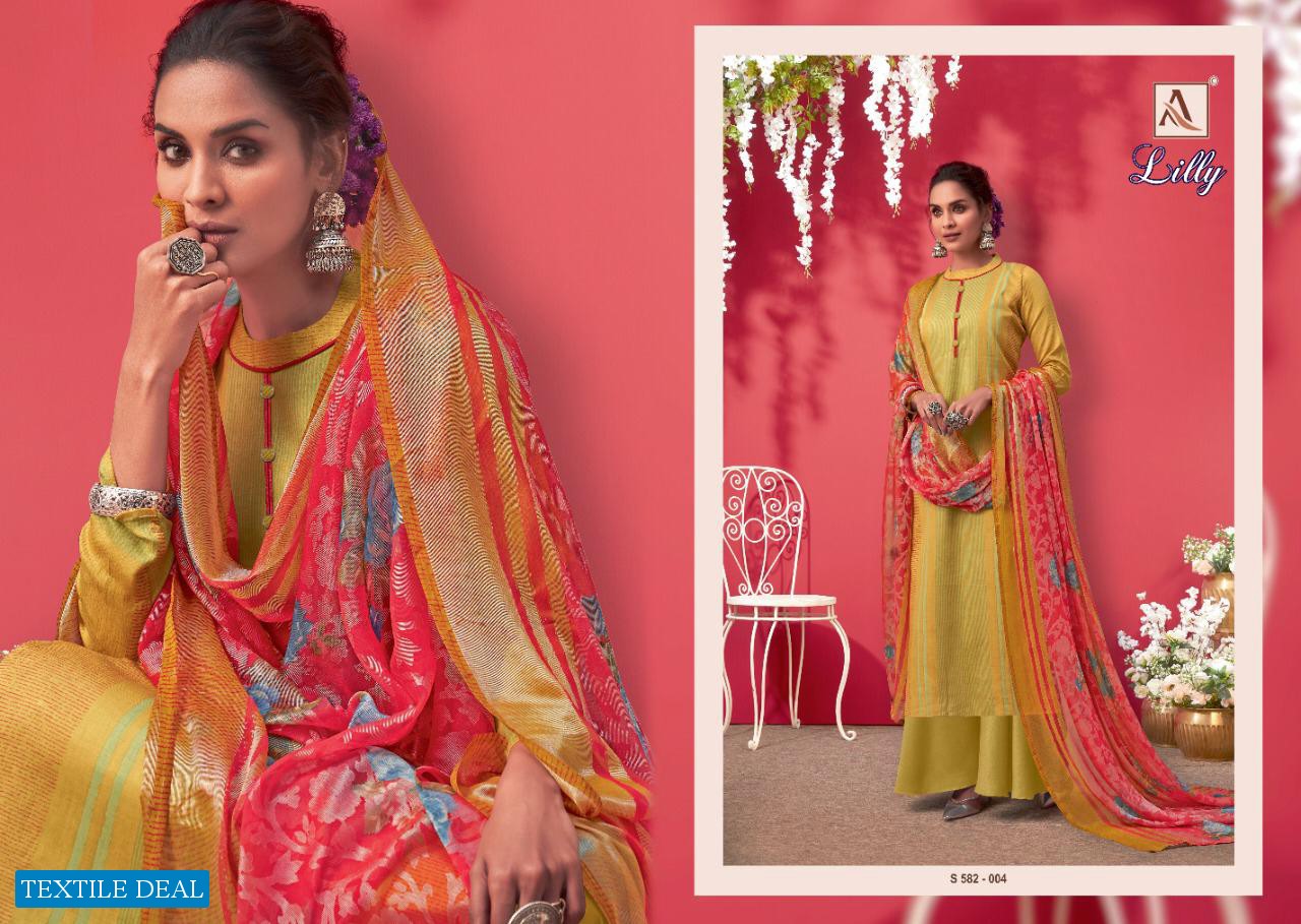 Alok Lilly Wholesale Shopping Pure Zam Cotton Digital Style Dress Material