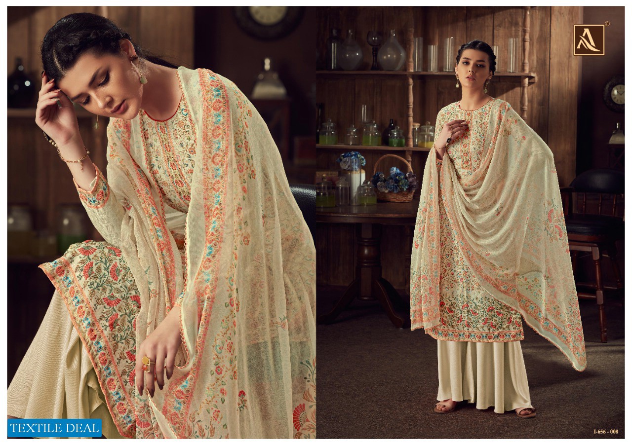 Alok Mythili Wholesale Pure Wool Pashmina Winter Dress Material