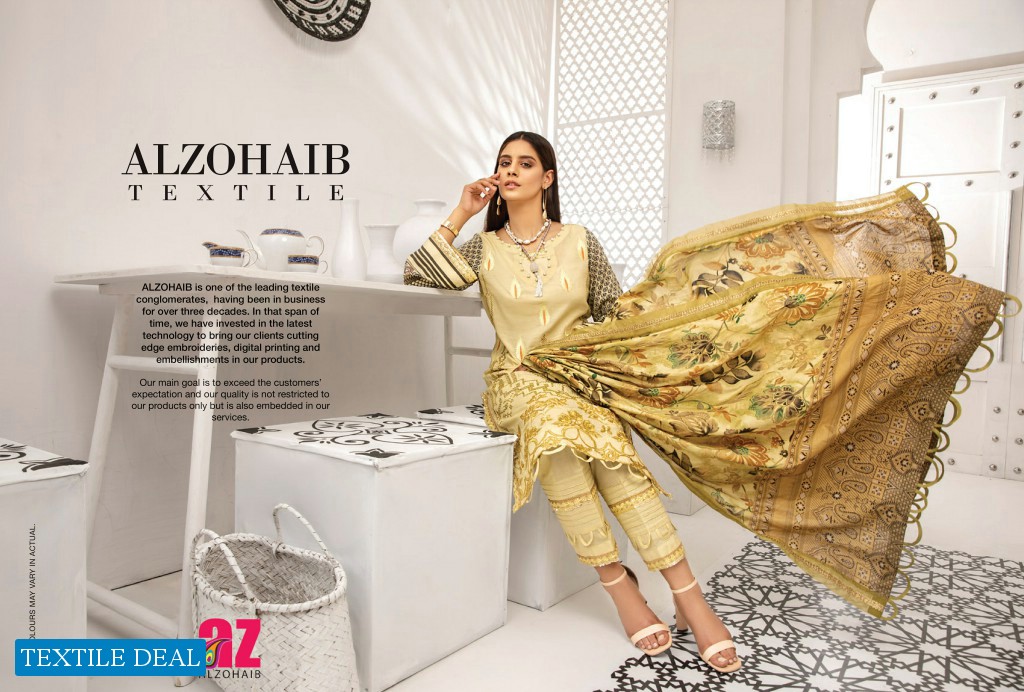 Alzohaib Coco Digital Embroidered Lawn Collection Branded Pakistani Dress