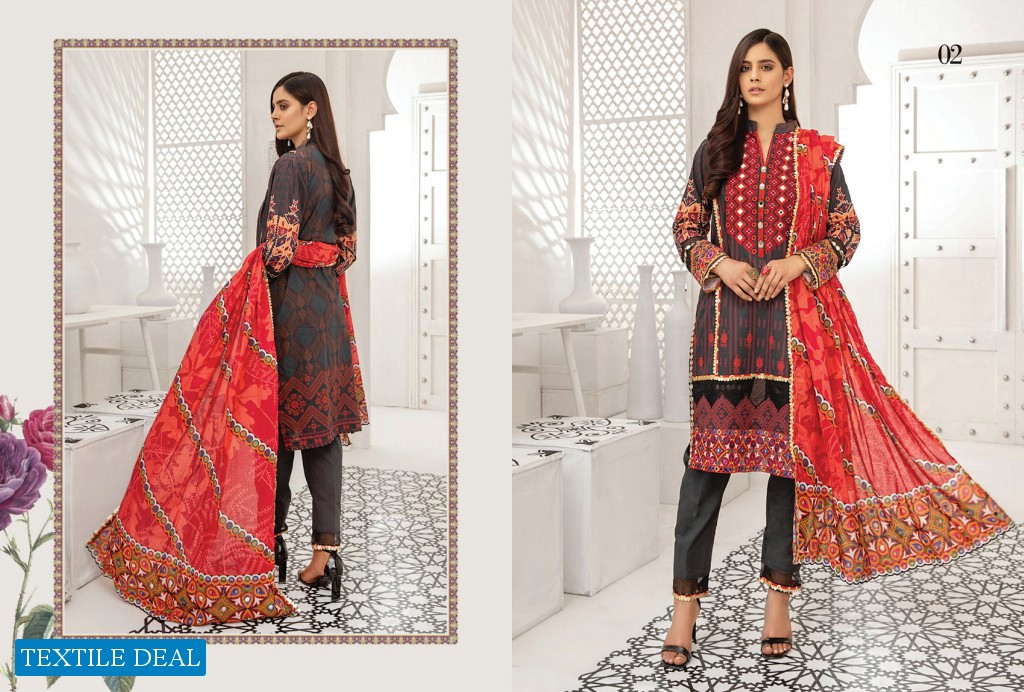 Alzohaib Coco Digital Embroidered Lawn Collection Branded Pakistani Dress