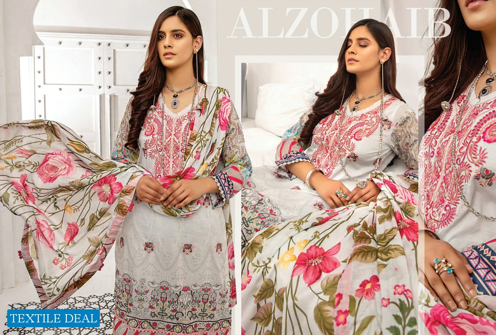 Alzohaib Coco Digital Embroidered Lawn Collection Branded Pakistani Dress