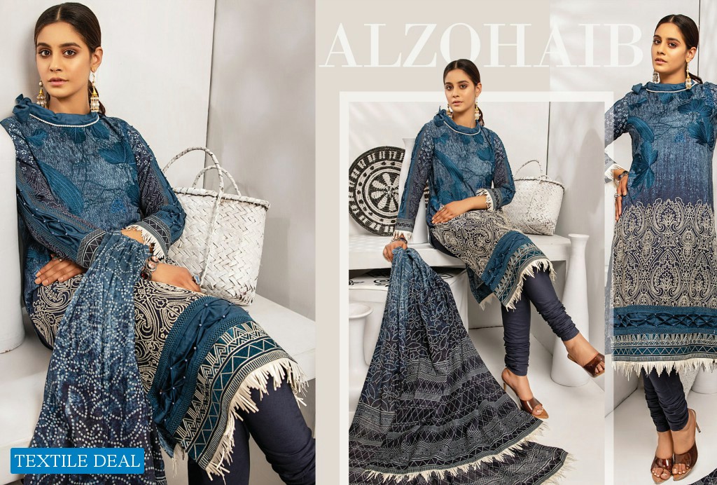 Alzohaib Coco Digital Embroidered Lawn Collection Branded Pakistani Dress