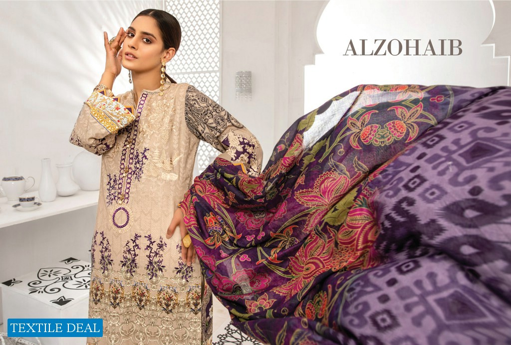 Alzohaib Coco Digital Embroidered Lawn Collection Branded Pakistani Dress