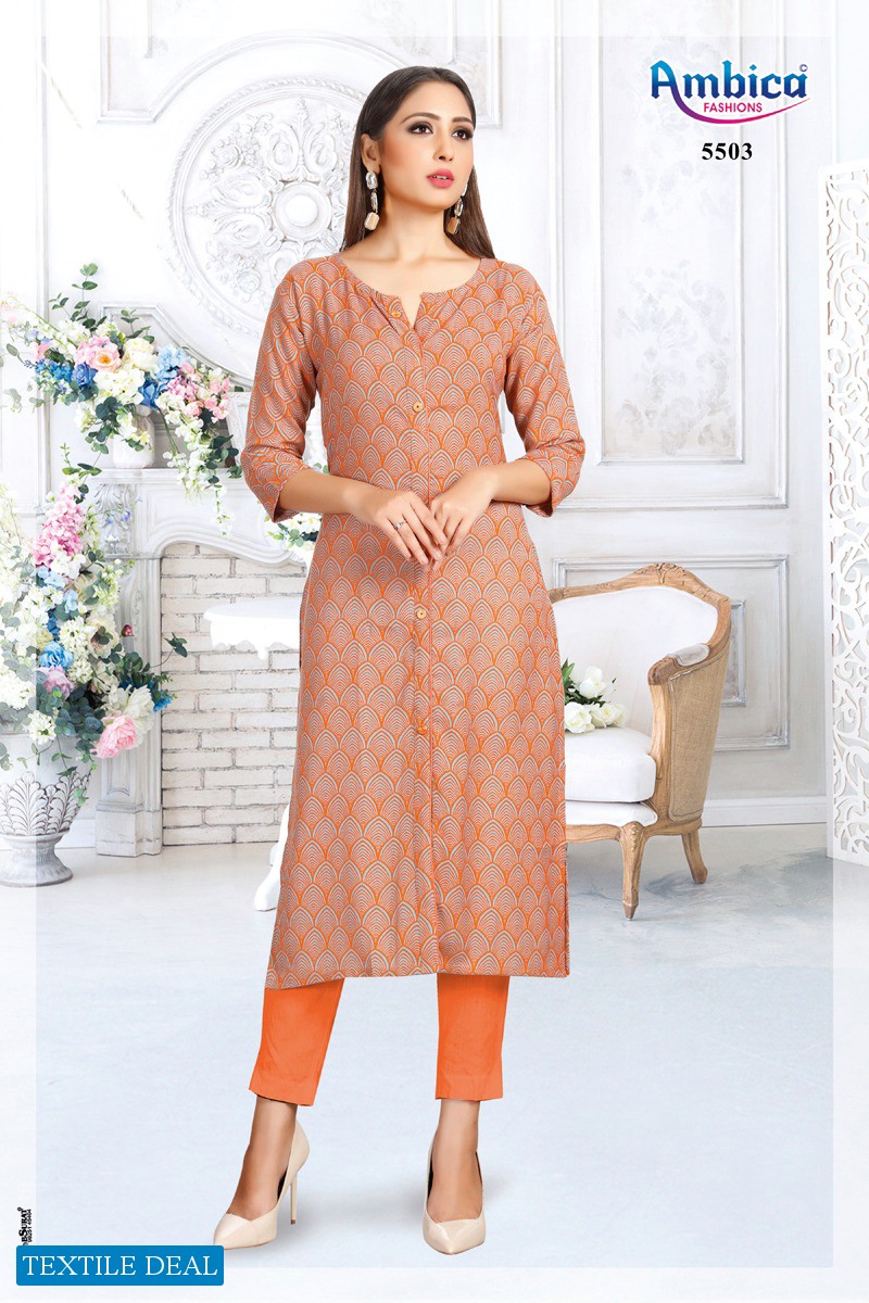 Ambica 5501 Series Wholesale Long Kurtis