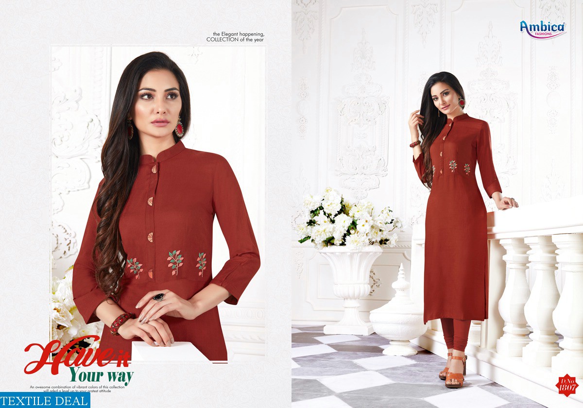 Ambica Aishani Wholesale Ready Made Kurtis