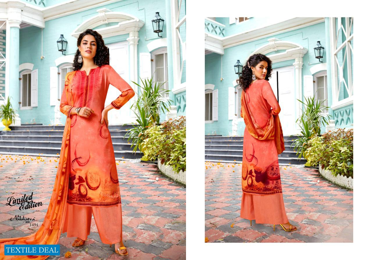 Anmol Nakshatra Pro Vol-43 Wholesale Leon Crepe Dress Material