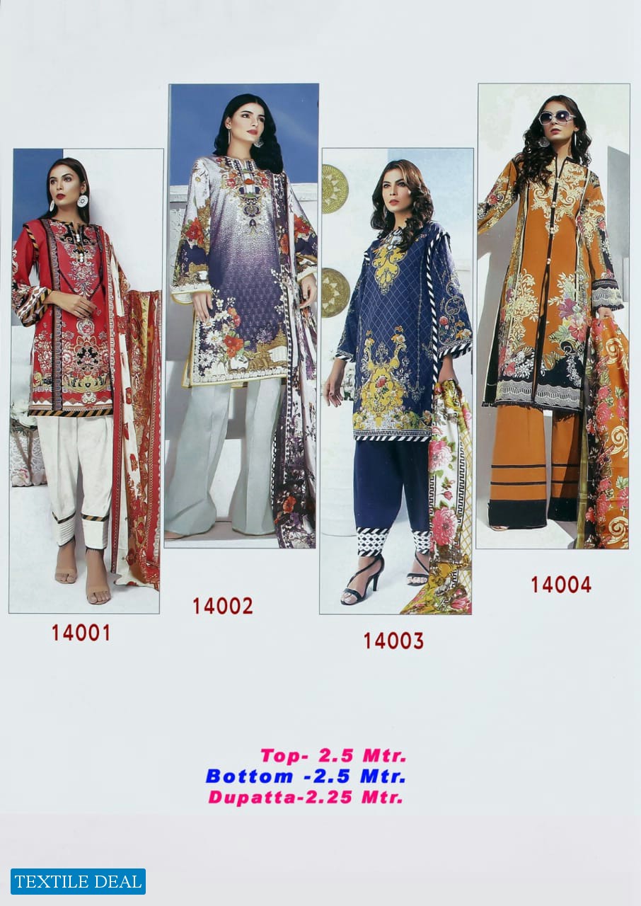 Apna Cotton Aaliya Karachi Vol-14 Wholesale Dress Material