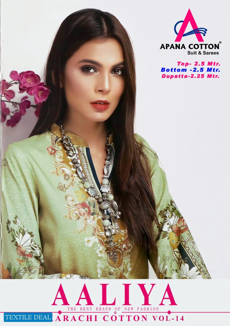 Apna Cotton Aaliya Karachi Vol-14 Wholesale Dress Material