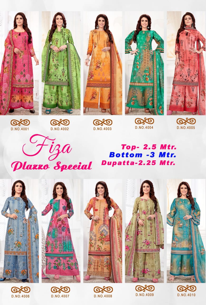 Apna Cotton Fiza Plazo Special Vol-4 Wholesale Formal Dress Material