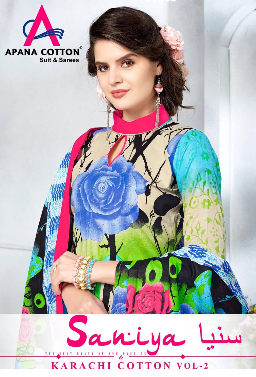 Apna Cotton Saniya Karachi Vol-2 Printed Dress Material