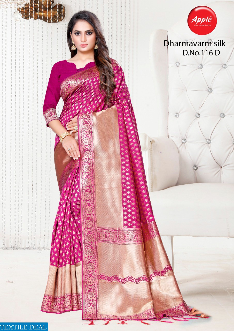 Apple Dharamvaram Silk 116 Colour Wholesaler Silk Sarees