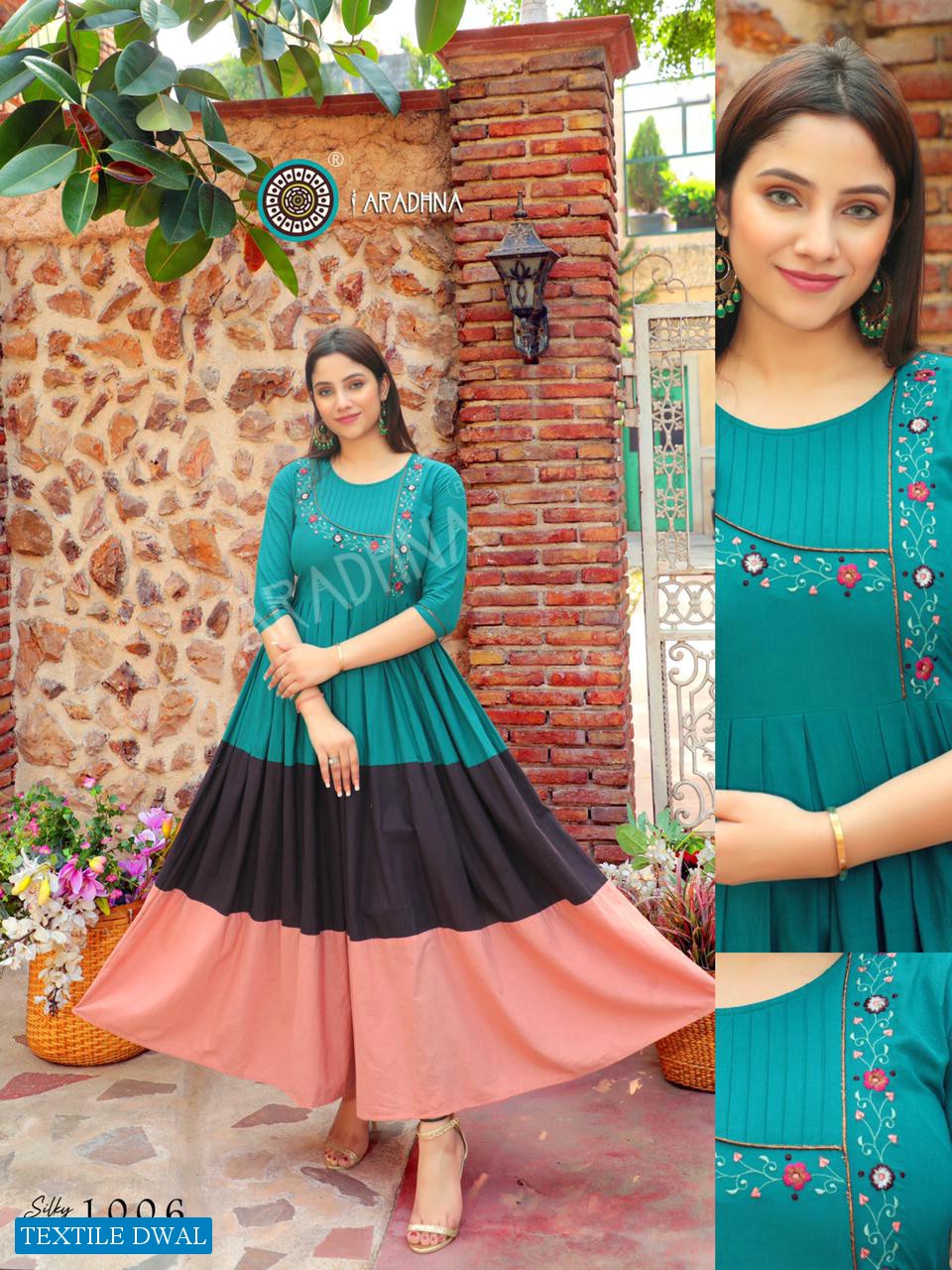 Aradhana Silky Vol-1 Wholesale Cotton With Work Kurtis